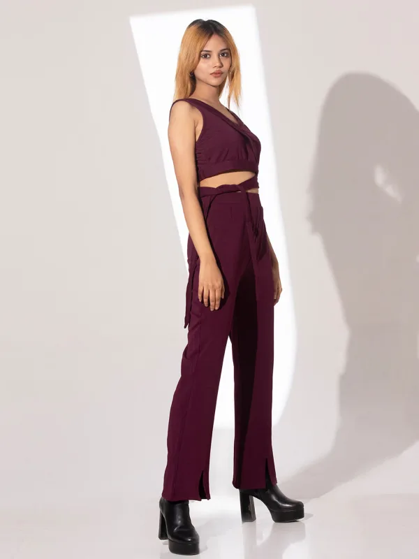 Burgundy Top & Trousers Co-ord Set