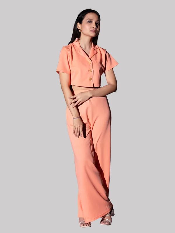 Peach Top & Trousers Co-ord Set