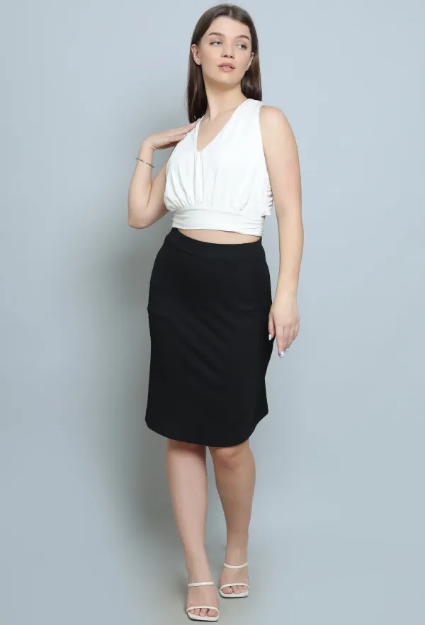 Black Ladder A-line Skirt